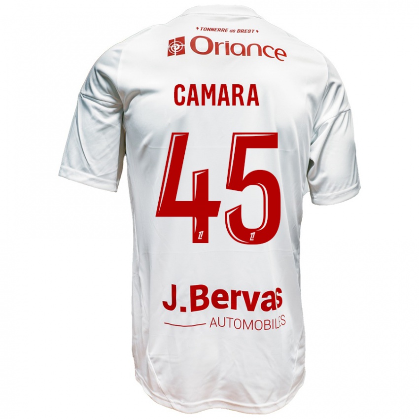 Férfi Mahdi Camara #45 Fehér Piros Idegenbeli Jersey 2024/25 Mez Póló Ing