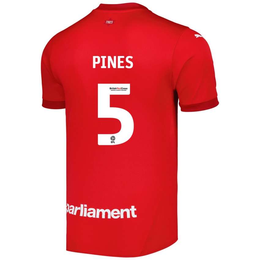 Női Donovan Pines #5 Piros Hazai Jersey 2024/25 Mez Póló Ing