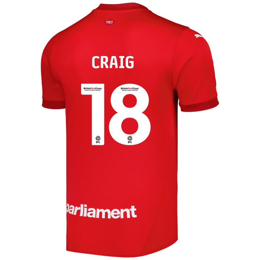 Női Matthew Craig #18 Piros Hazai Jersey 2024/25 Mez Póló Ing