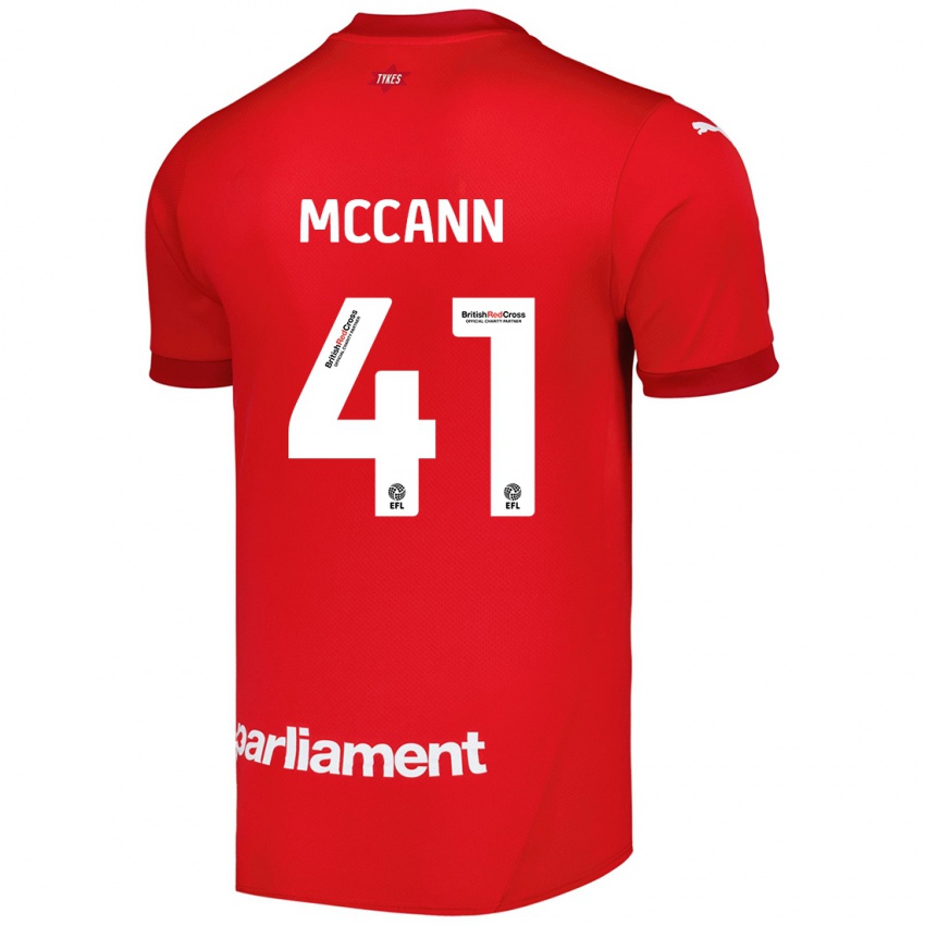 Női Bayley Mccann #41 Piros Hazai Jersey 2024/25 Mez Póló Ing