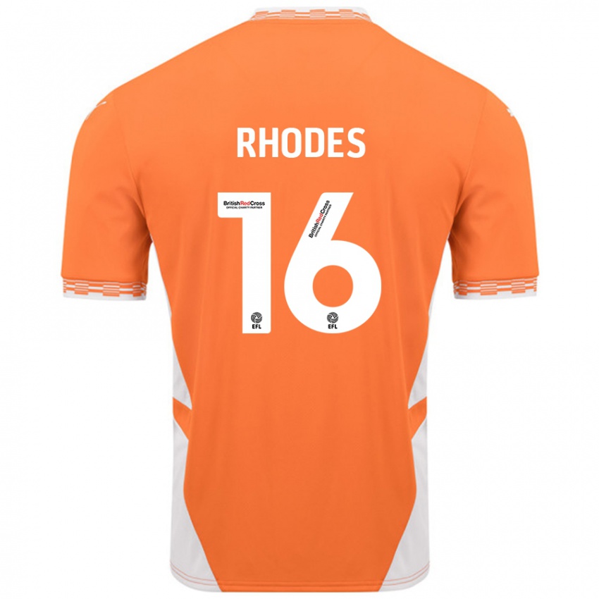 Női Jordan Rhodes #16 Narancssárga Fehér Hazai Jersey 2024/25 Mez Póló Ing