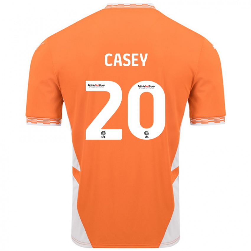 Női Oliver Casey #20 Narancssárga Fehér Hazai Jersey 2024/25 Mez Póló Ing