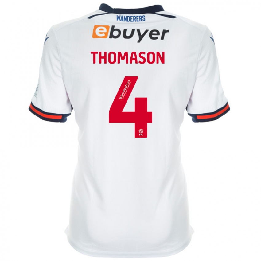 Női George Thomason #4 Fehér Hazai Jersey 2024/25 Mez Póló Ing