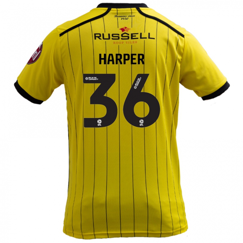 Női Rekeem Harper #36 Sárga Hazai Jersey 2024/25 Mez Póló Ing