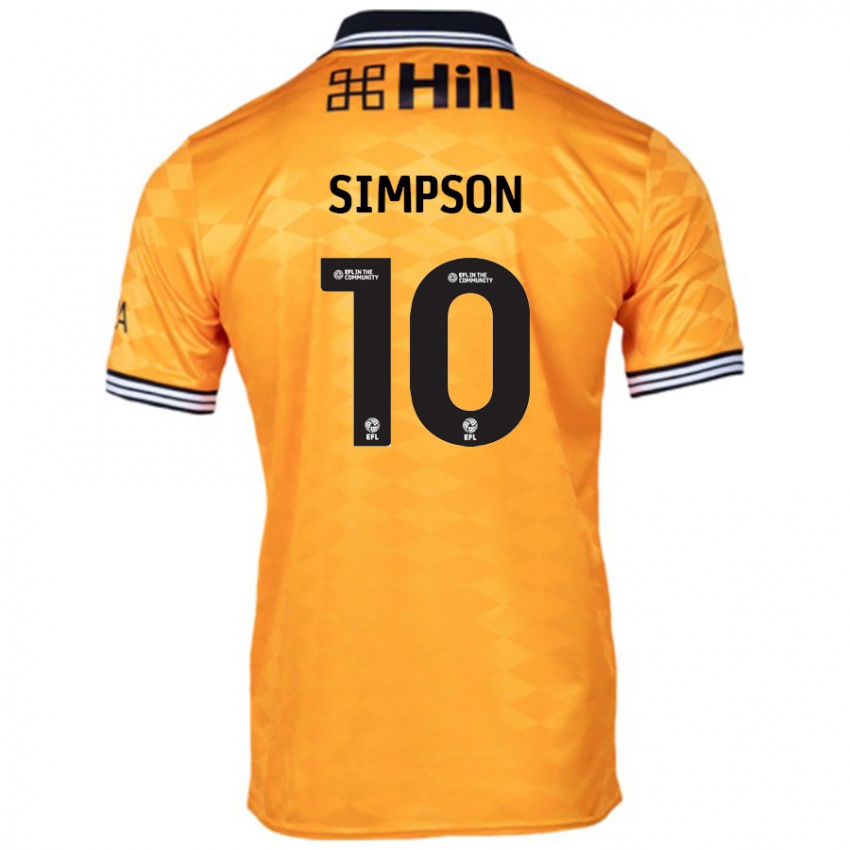 Női Harley-Jean Simpson #10 Narancs Hazai Jersey 2024/25 Mez Póló Ing