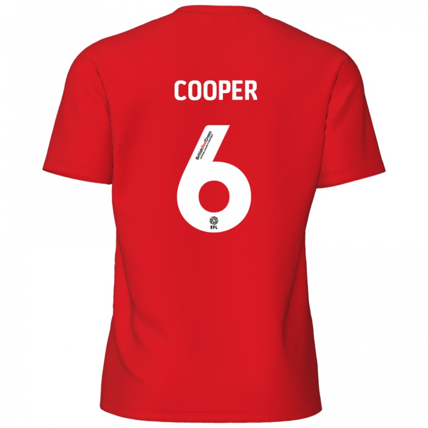 Női Brandon Cooper #6 Piros Hazai Jersey 2024/25 Mez Póló Ing