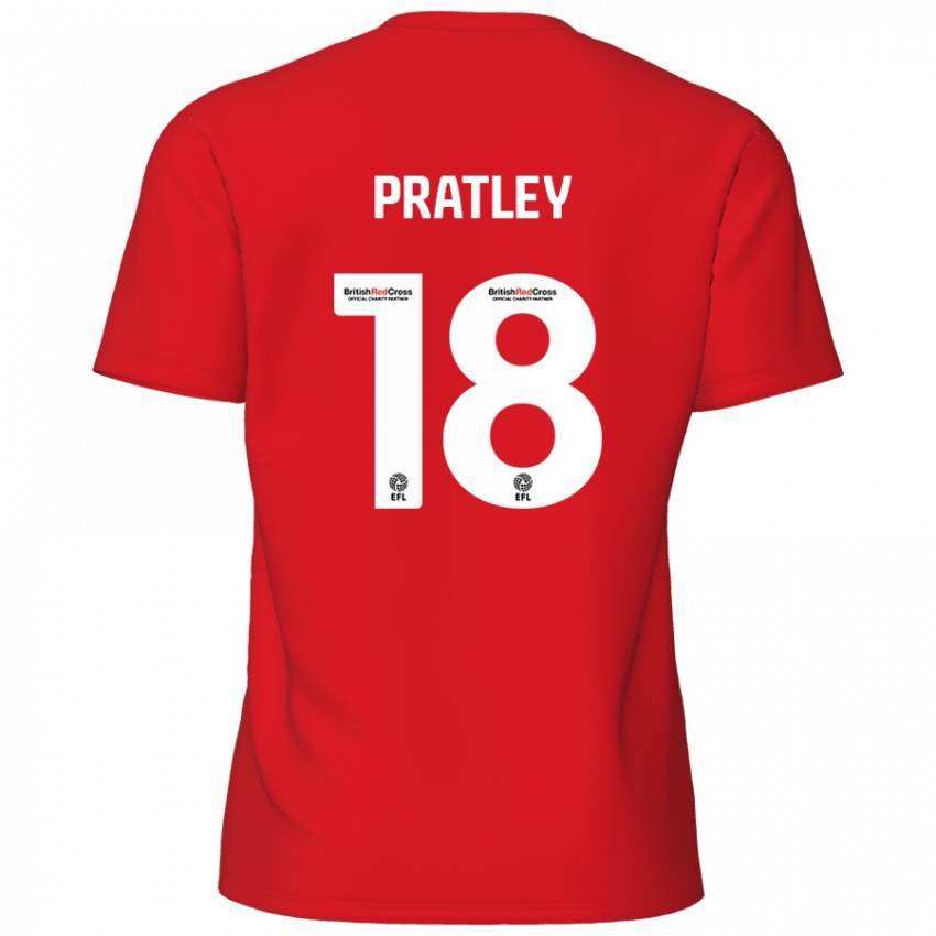 Női Darren Pratley #18 Piros Hazai Jersey 2024/25 Mez Póló Ing