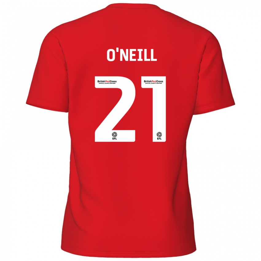 Női Ollie O'neill #21 Piros Hazai Jersey 2024/25 Mez Póló Ing