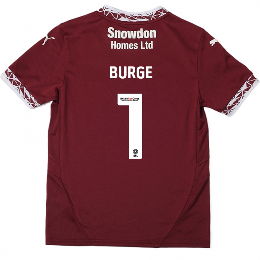 Női Lee Burge #1 Burgundia Hazai Jersey 2024/25 Mez Póló Ing