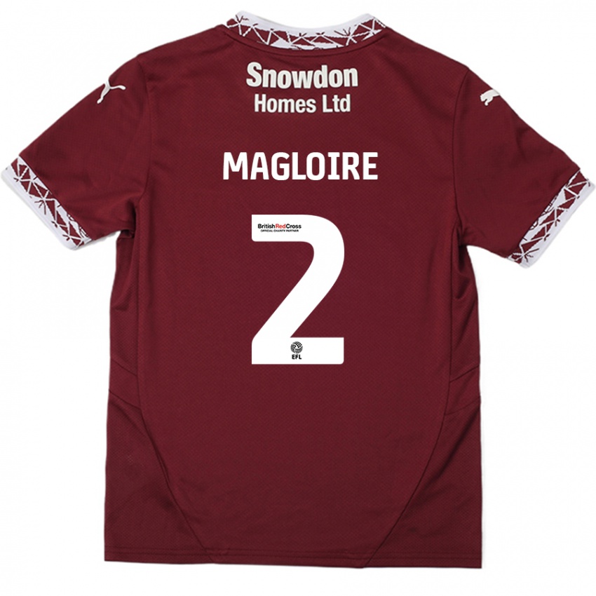 Női Tyler Magloire #2 Burgundia Hazai Jersey 2024/25 Mez Póló Ing