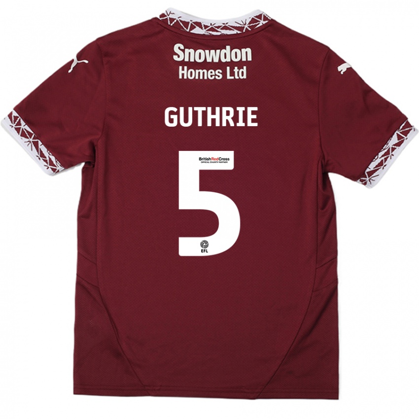 Női Jon Guthrie #5 Burgundia Hazai Jersey 2024/25 Mez Póló Ing