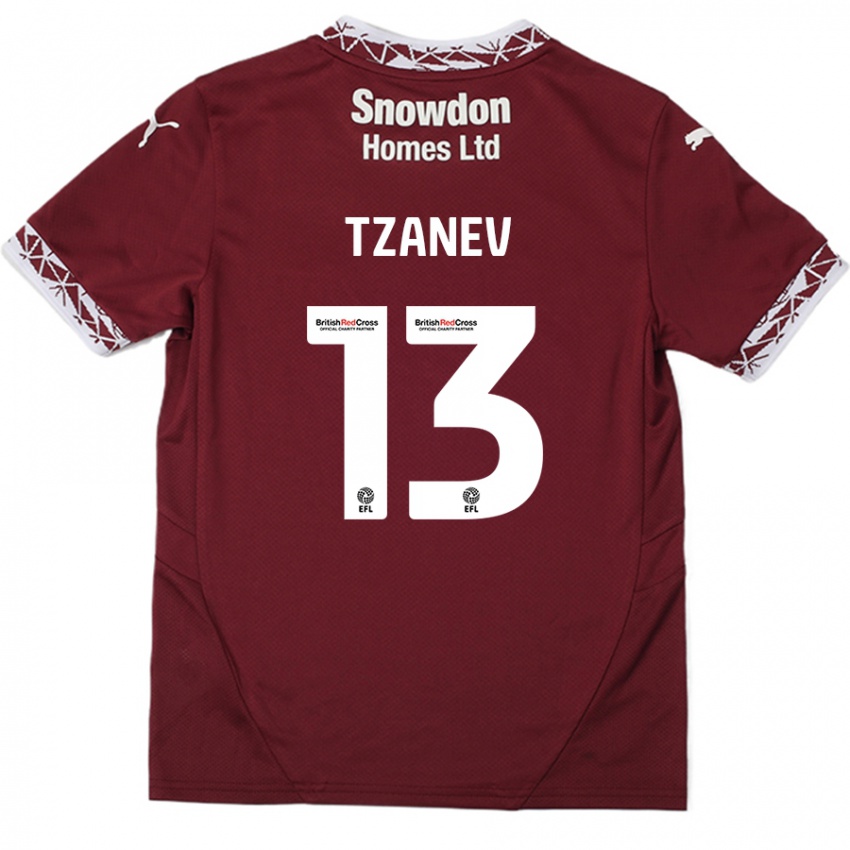 Női Nik Tzanev #13 Burgundia Hazai Jersey 2024/25 Mez Póló Ing