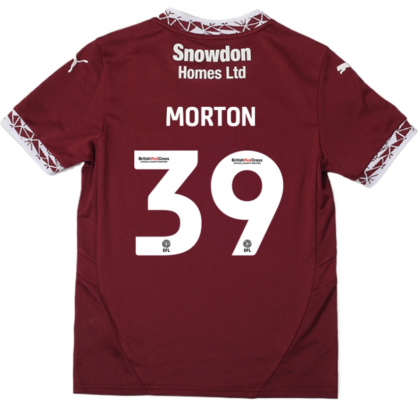 Női Callum Morton #39 Burgundia Hazai Jersey 2024/25 Mez Póló Ing