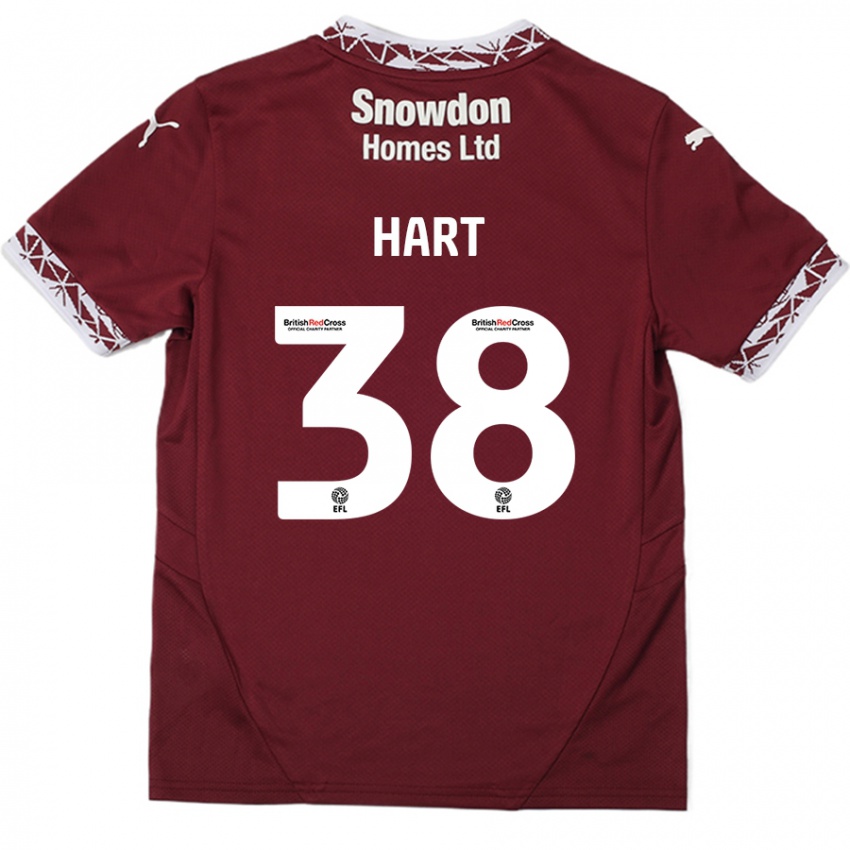 Női Jamari Hart #38 Burgundia Hazai Jersey 2024/25 Mez Póló Ing