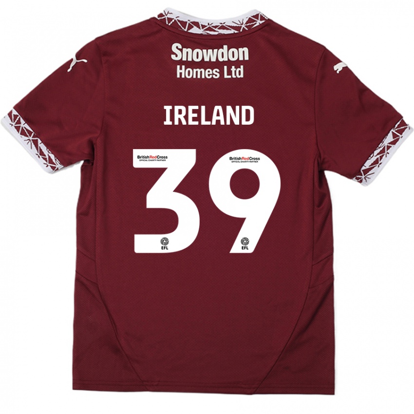 Női Matthew Ireland #39 Burgundia Hazai Jersey 2024/25 Mez Póló Ing