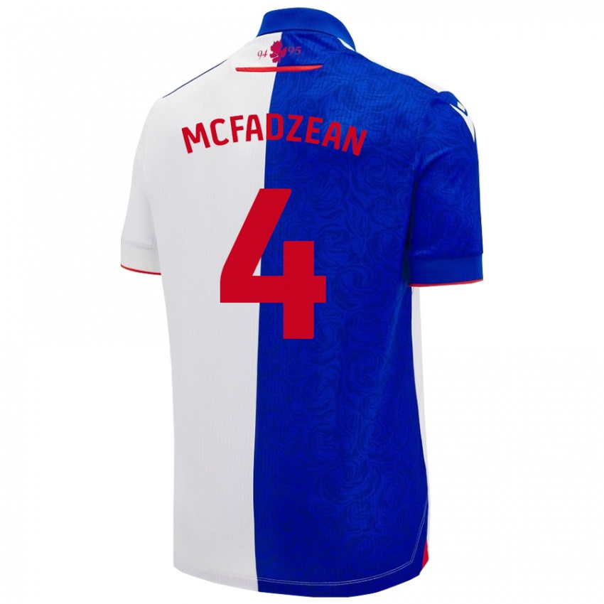 Női Kyle Mcfadzean #4 Égszínkék Fehér Hazai Jersey 2024/25 Mez Póló Ing