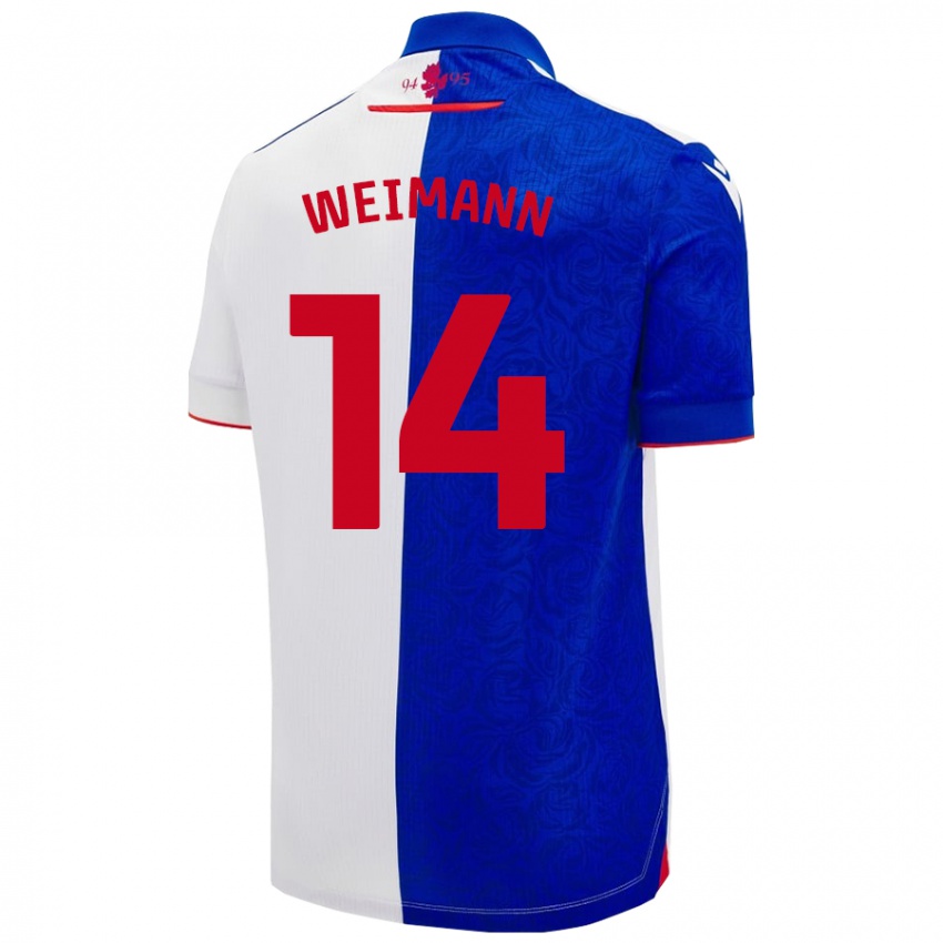 Női Andreas Weimann #14 Égszínkék Fehér Hazai Jersey 2024/25 Mez Póló Ing