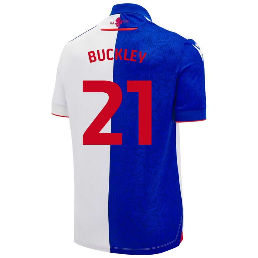 Női John Buckley #21 Égszínkék Fehér Hazai Jersey 2024/25 Mez Póló Ing