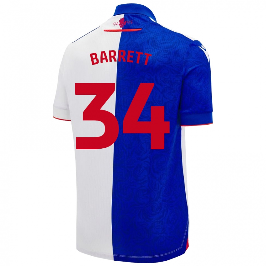 Női Jack Barrett #34 Égszínkék Fehér Hazai Jersey 2024/25 Mez Póló Ing