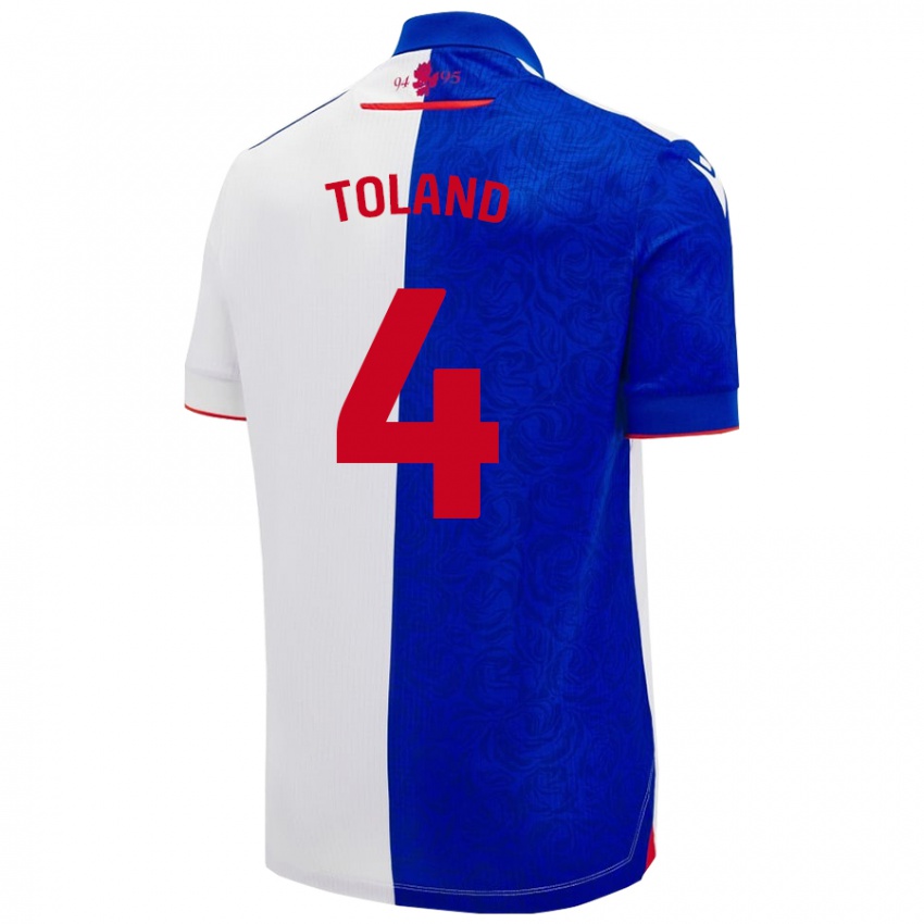 Női Tyler Toland #4 Égszínkék Fehér Hazai Jersey 2024/25 Mez Póló Ing