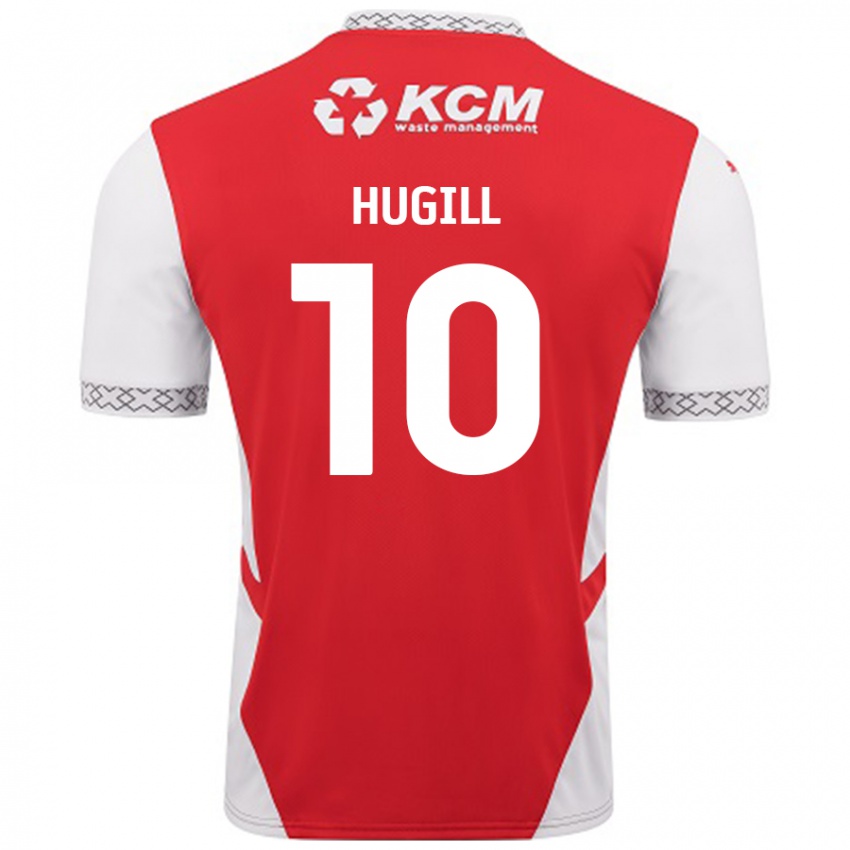 Női Jordan Hugill #10 Piros Fehér Hazai Jersey 2024/25 Mez Póló Ing