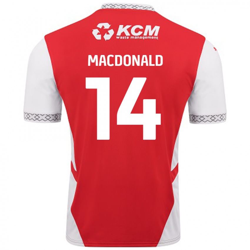 Női Alex Macdonald #14 Piros Fehér Hazai Jersey 2024/25 Mez Póló Ing