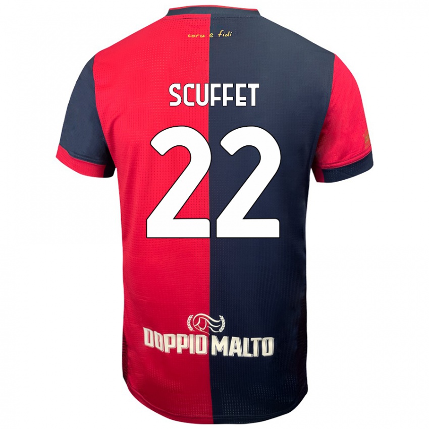 Női Simone Scuffet #22 Piros Sötétebb Kék Hazai Jersey 2024/25 Mez Póló Ing