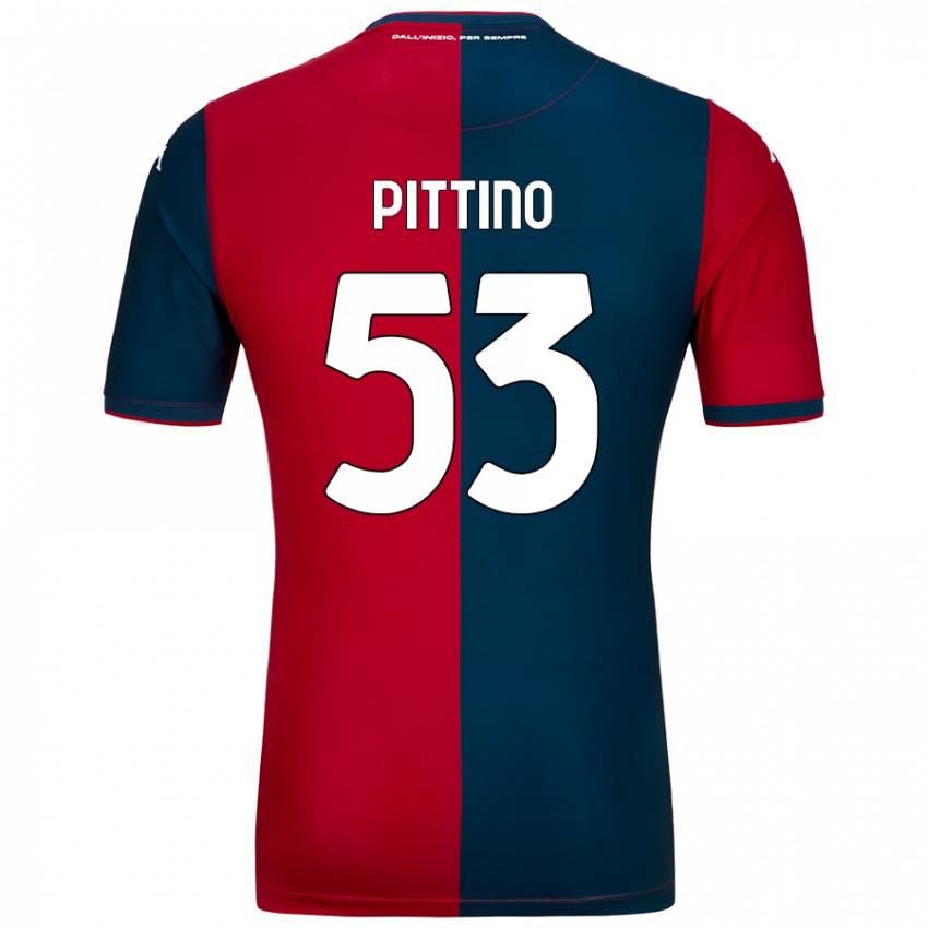 Női Tommaso Pittino #53 Piros Sötétkék Hazai Jersey 2024/25 Mez Póló Ing