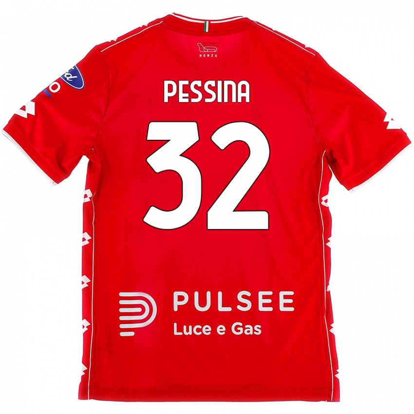 Női Matteo Pessina #32 Piros Fehér Hazai Jersey 2024/25 Mez Póló Ing