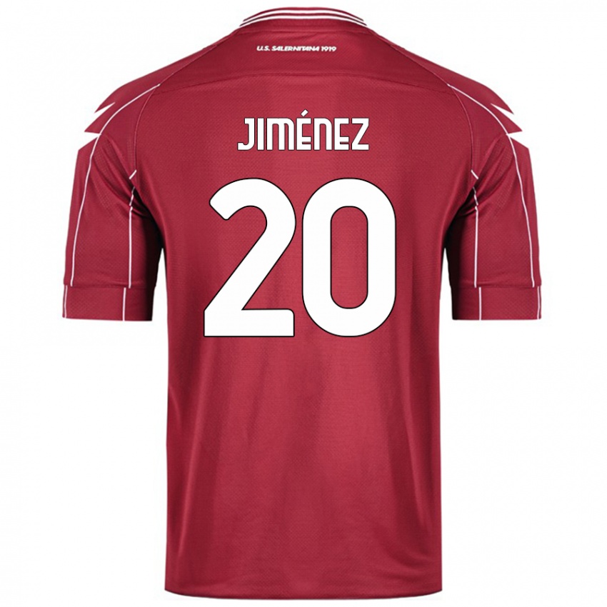 Női Kaleb Jiménez #20 Burgundia Hazai Jersey 2024/25 Mez Póló Ing