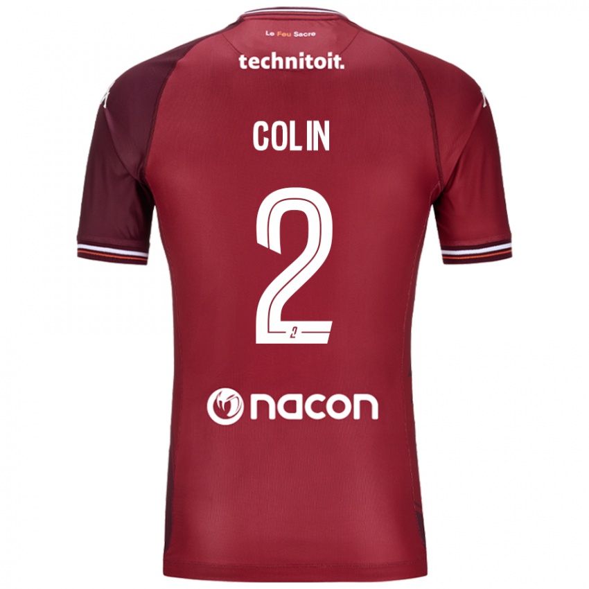 Női Maxime Colin #2 Piros Granata Hazai Jersey 2024/25 Mez Póló Ing