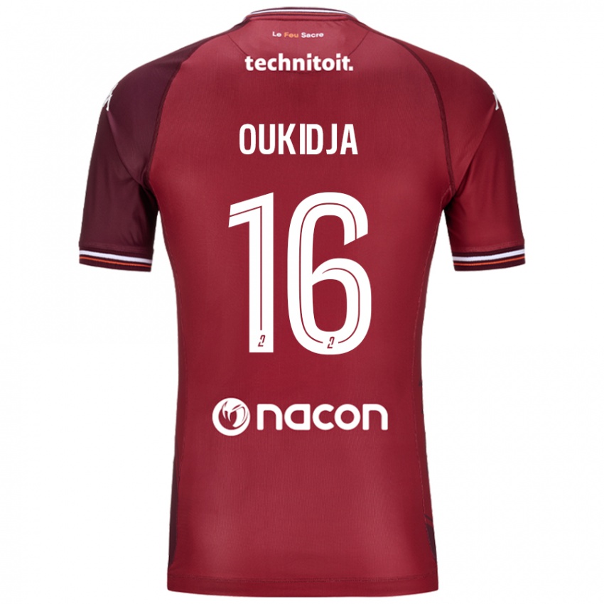 Női Alexandre Oukidja #16 Piros Granata Hazai Jersey 2024/25 Mez Póló Ing