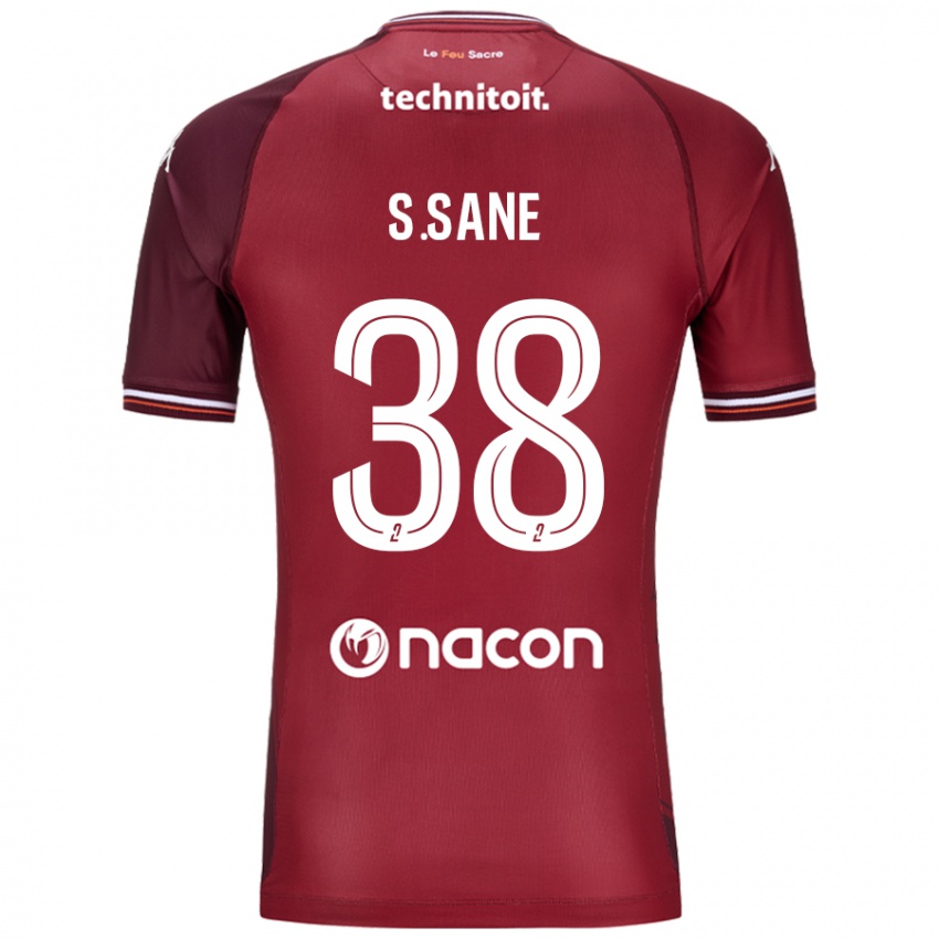 Női Sadibou Sané #38 Piros Granata Hazai Jersey 2024/25 Mez Póló Ing