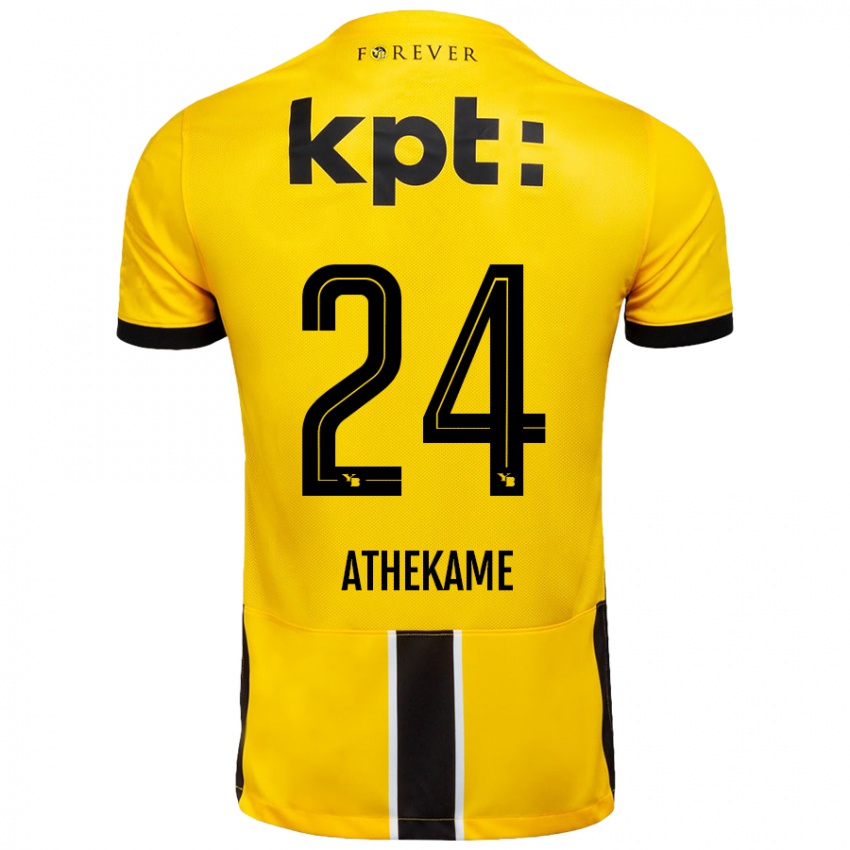 Női Zachary Athekame #24 Sárga Fekete Hazai Jersey 2024/25 Mez Póló Ing