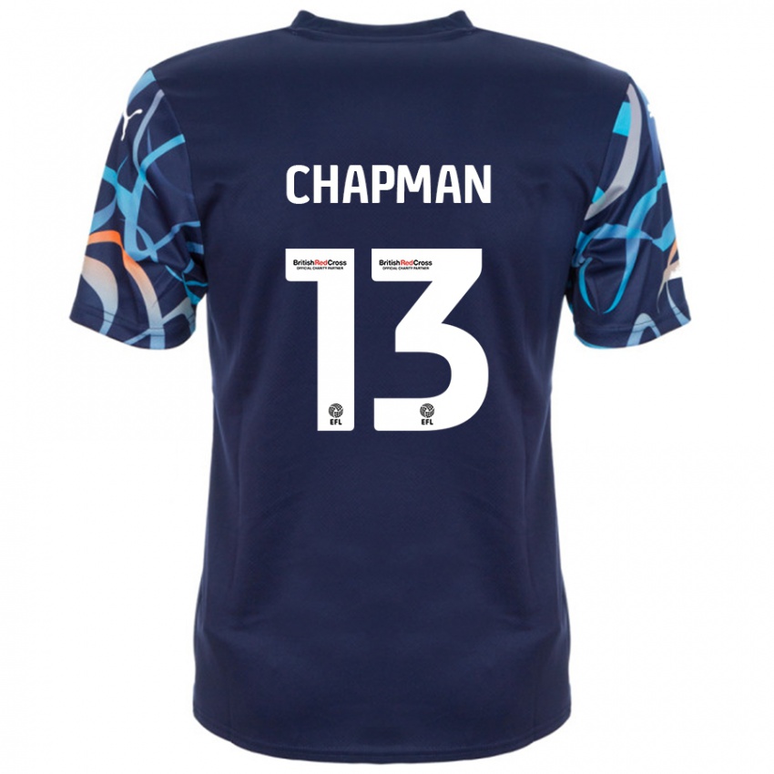 Női Mackenzie Chapman #13 Sötétkék Idegenbeli Jersey 2024/25 Mez Póló Ing