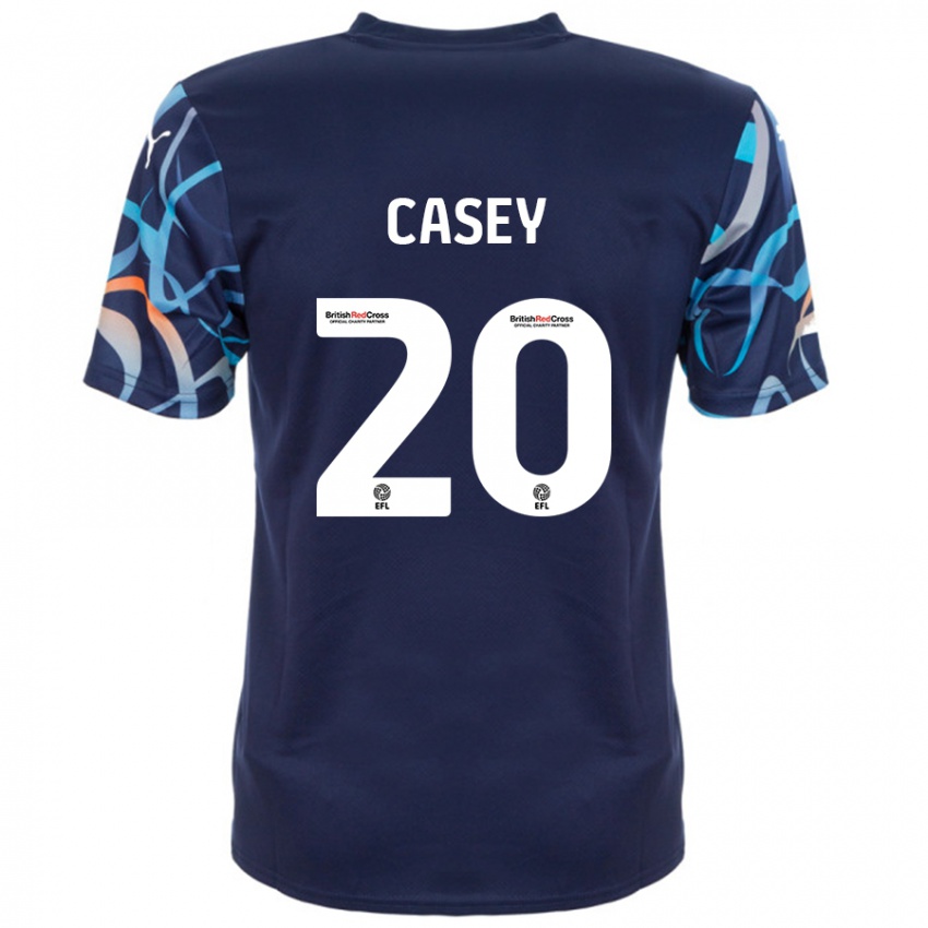 Női Oliver Casey #20 Sötétkék Idegenbeli Jersey 2024/25 Mez Póló Ing