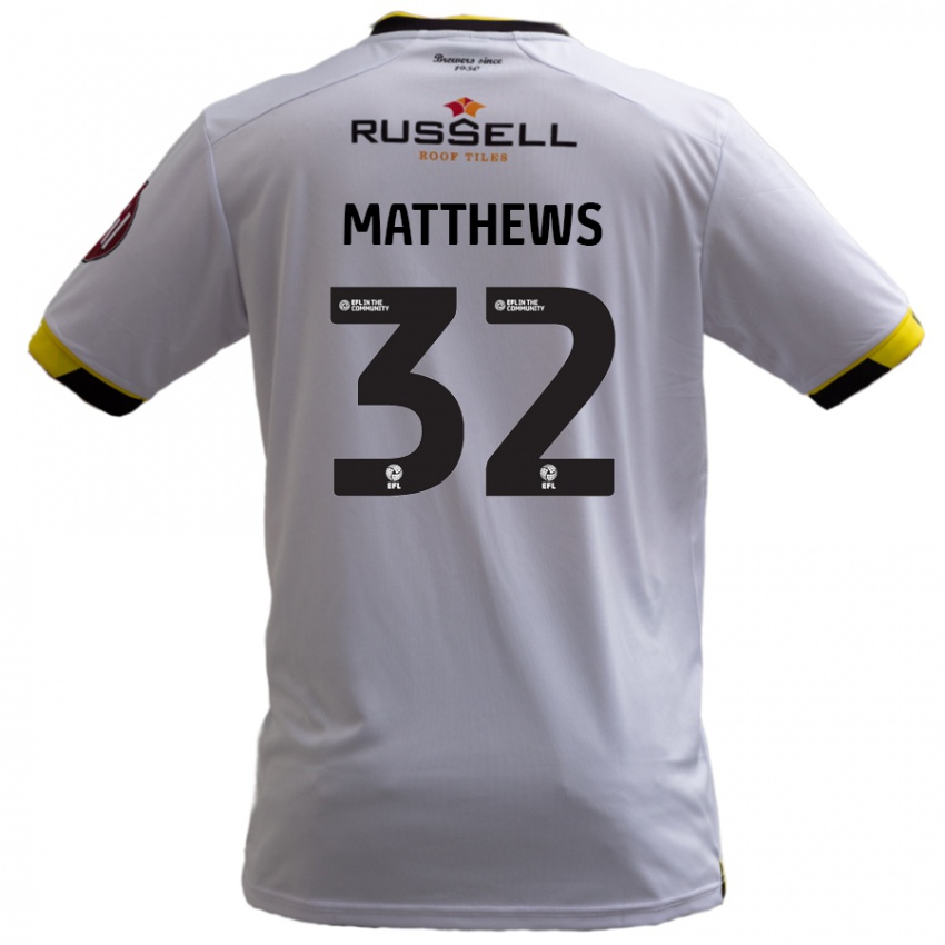 Női Daniel Matthews #32 Fehér Idegenbeli Jersey 2024/25 Mez Póló Ing