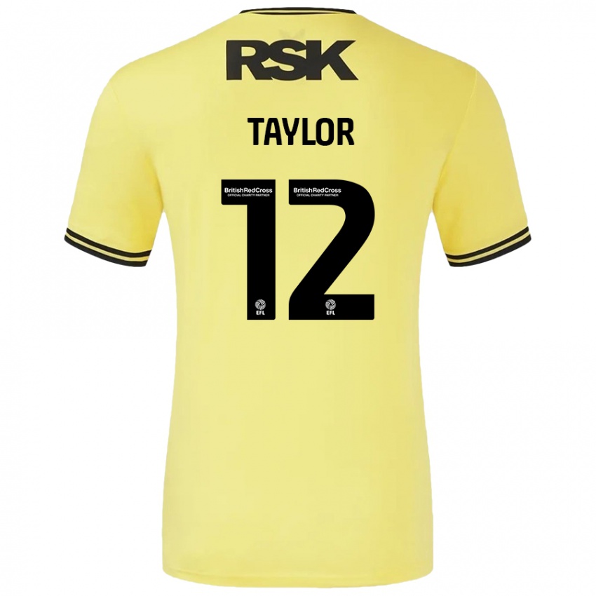 Női Terry Taylor #12 Sárga Fekete Idegenbeli Jersey 2024/25 Mez Póló Ing