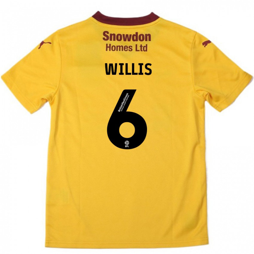 Női Jordan Willis #6 Narancssárga Burgundi Idegenbeli Jersey 2024/25 Mez Póló Ing