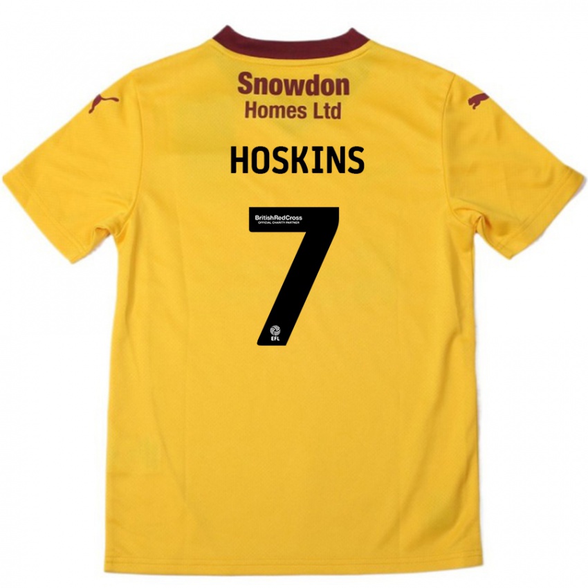 Női Sam Hoskins #7 Narancssárga Burgundi Idegenbeli Jersey 2024/25 Mez Póló Ing