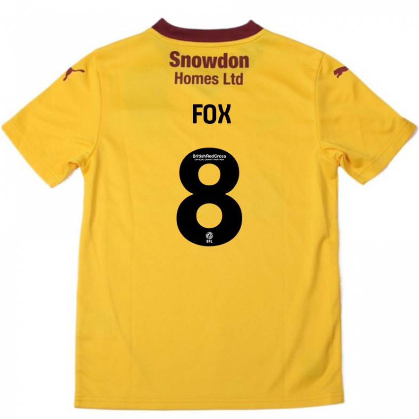 Női Ben Fox #8 Narancssárga Burgundi Idegenbeli Jersey 2024/25 Mez Póló Ing