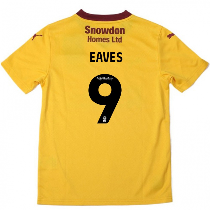 Női Tom Eaves #9 Narancssárga Burgundi Idegenbeli Jersey 2024/25 Mez Póló Ing