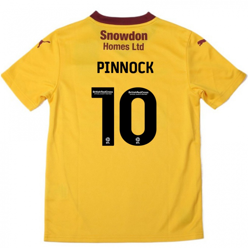 Női Mitch Pinnock #10 Narancssárga Burgundi Idegenbeli Jersey 2024/25 Mez Póló Ing