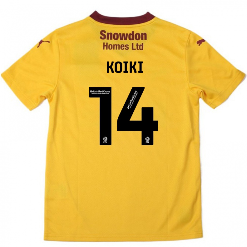 Női Ali Koiki #14 Narancssárga Burgundi Idegenbeli Jersey 2024/25 Mez Póló Ing