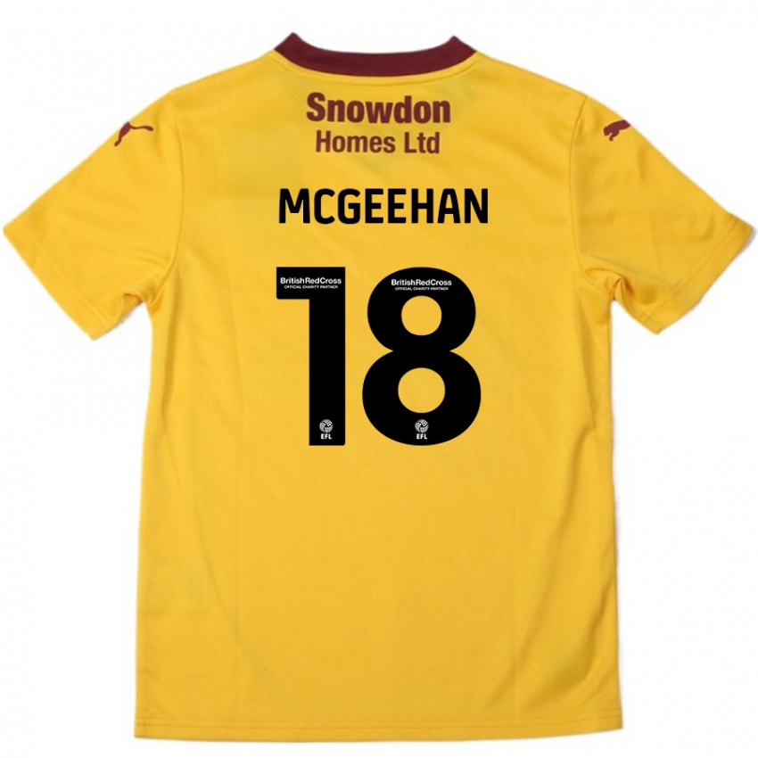 Női Cameron Mcgeehan #18 Narancssárga Burgundi Idegenbeli Jersey 2024/25 Mez Póló Ing