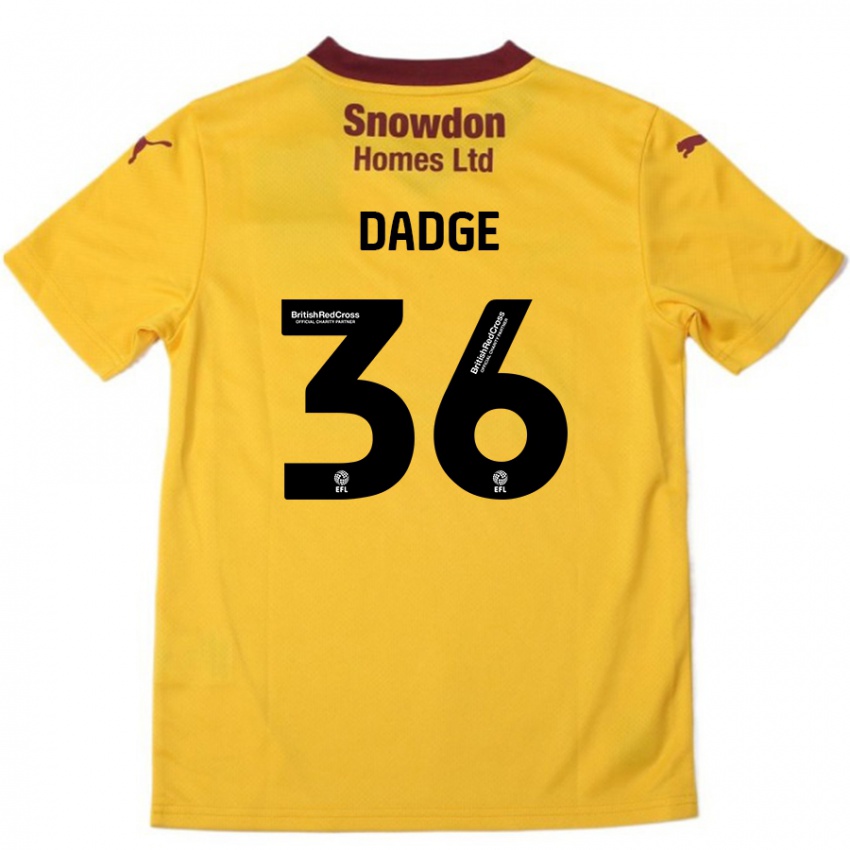 Női James Dadge #36 Narancssárga Burgundi Idegenbeli Jersey 2024/25 Mez Póló Ing