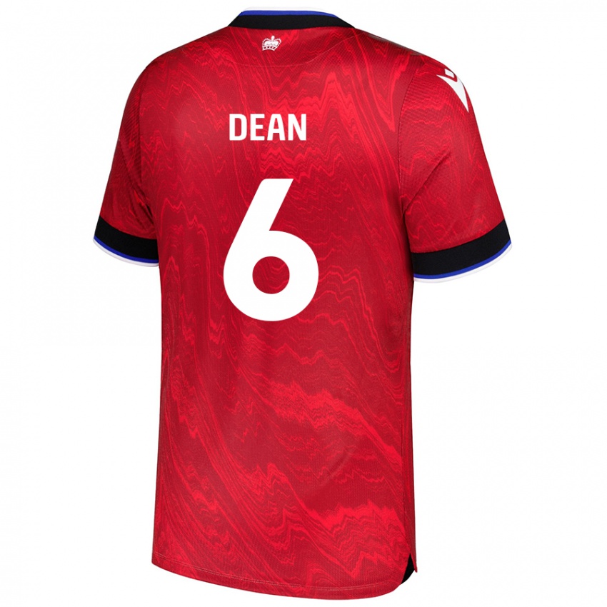 Női Harlee Dean #6 Piros Fekete Idegenbeli Jersey 2024/25 Mez Póló Ing