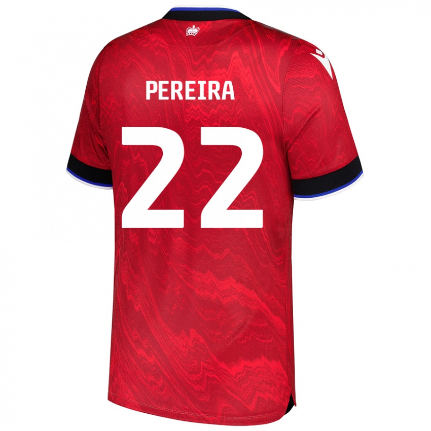 Női Joel Pereira #22 Piros Fekete Idegenbeli Jersey 2024/25 Mez Póló Ing