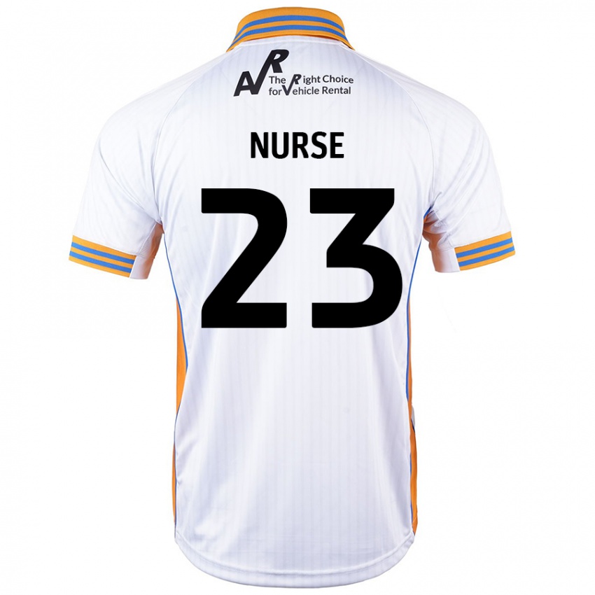 Női George Nurse #23 Fehér Idegenbeli Jersey 2024/25 Mez Póló Ing