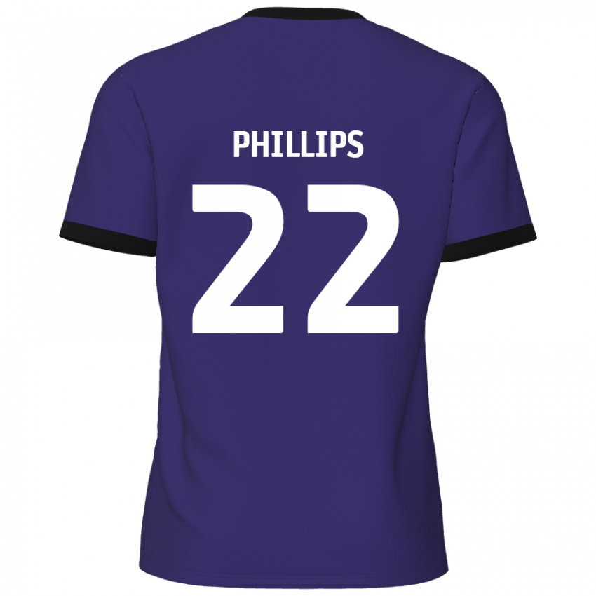 Női Daniel Phillips #22 Lila Idegenbeli Jersey 2024/25 Mez Póló Ing